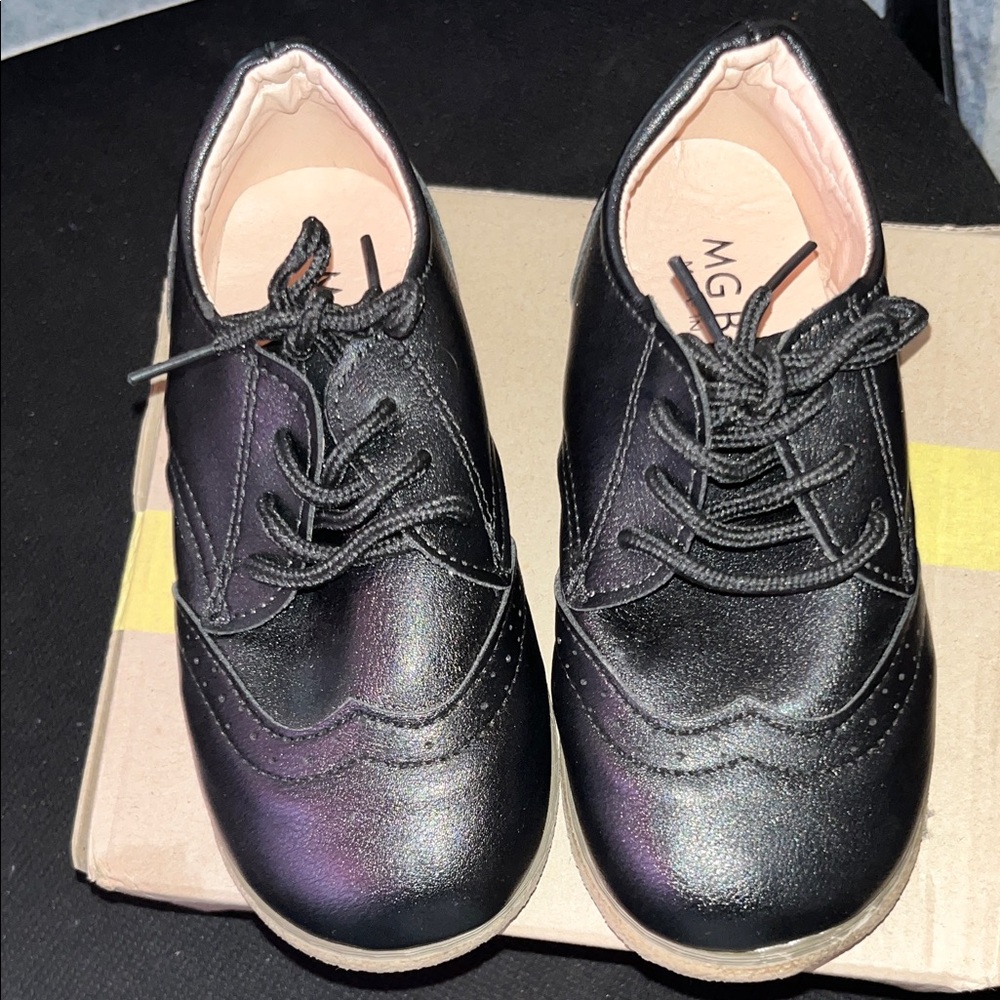 Shiny Black Kids Dress Shoes
